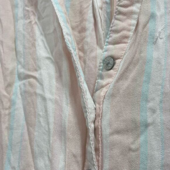 Sleeveless button down shirt with left pocket size 2XL light blue pink white - Picture 3 of 6